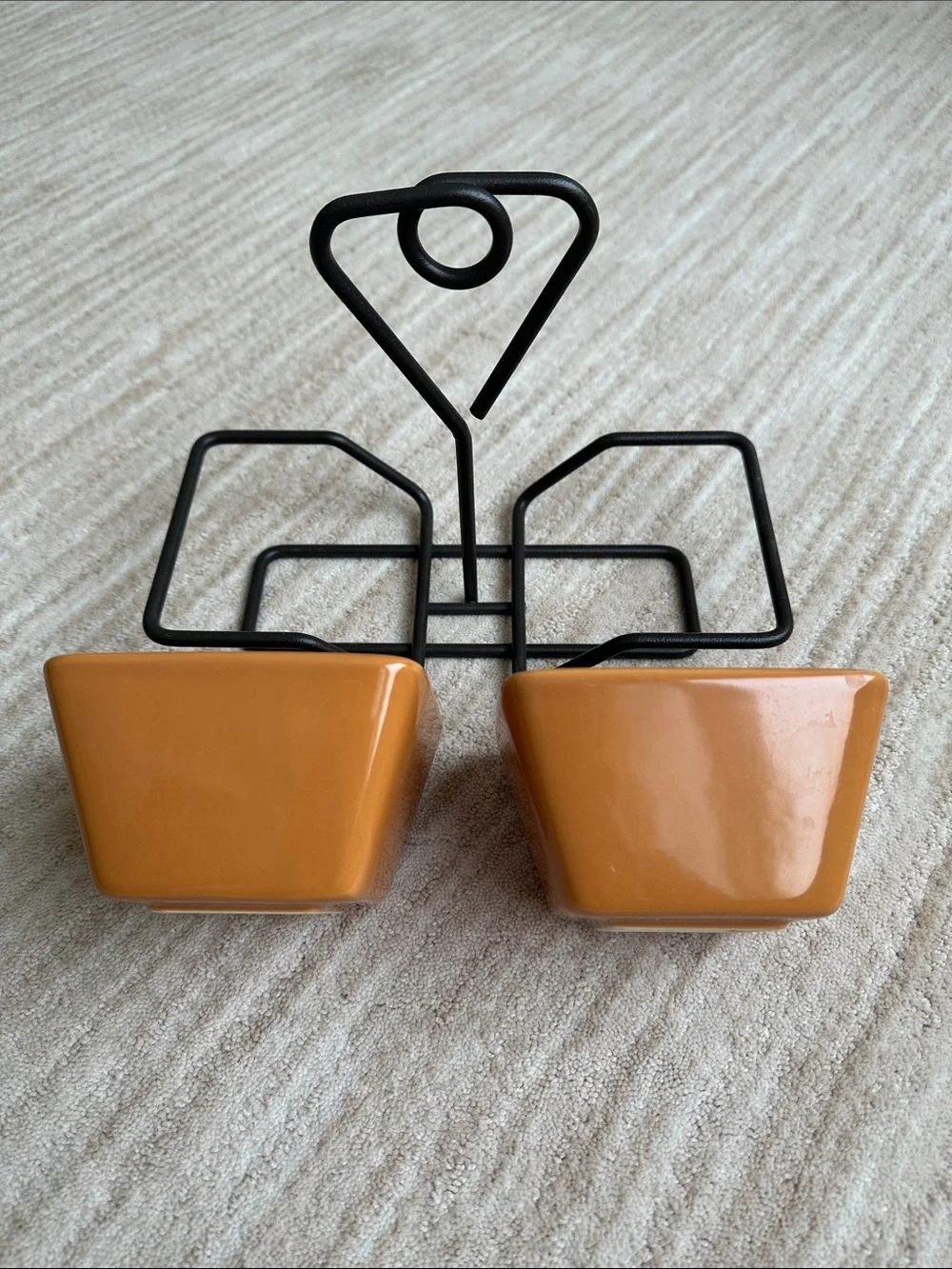 Pampered Chef 3 pc Simple Additions Entertainment Snack Set Caddy 2 Square Bowls